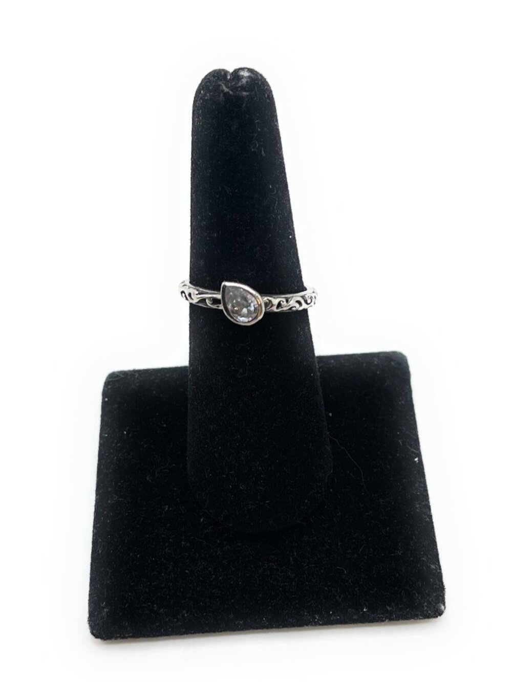 R2464 Silpada Sterling Silver Belle Fleur TEARDROP Ring SIZE 7